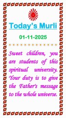 🇲🇰 Essence of Today’s Murli 1 November 2025 English in Male Voice| BRAHMA KUMARIS