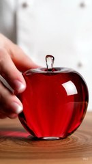 Cutting red apple in a glass ASMR