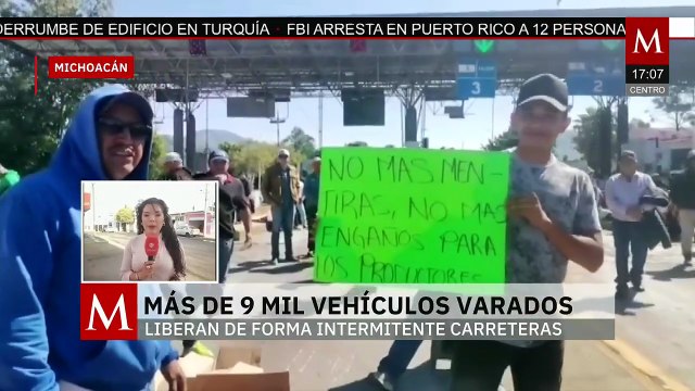 Productores de maíz liberan por espacios de una hora los bloqueos viales en Michoacán