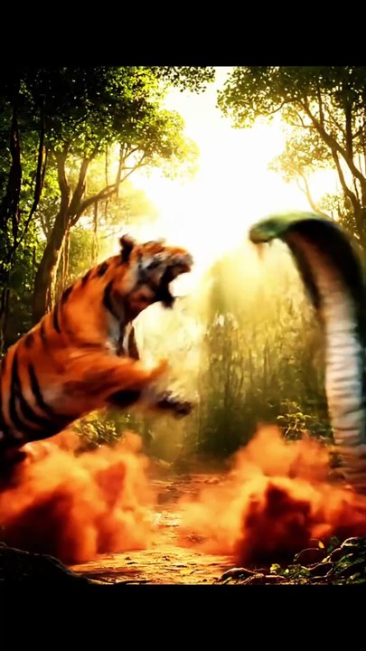 “Tiger vs Snake – The Unexpected Ending 😱🐅🐍” #shorts #tiger #snake #wildlife #animalfight #jungle