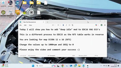 How to add deep idle N75 mod to EDC16 VAG ECU's 2.0_1.9 TDI PD Remap Kess Dimsport WinOLS KTAG