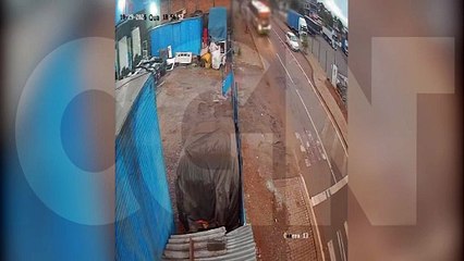 Camera flagra Caminhão arrastando carro por uma quadra após colisão no Jardim Veneza