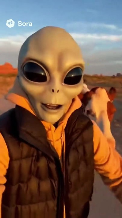 Alien in Nevada near Area 51 with cow 😂
