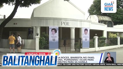 Puntod nina FPJ at Susan Roces, binibisita ng fans; tarpaulin na may QR codes, puwedeng i-scan para mapanood ang video tributes para sa kanila | Balitanghali