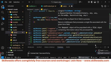 📖 Today’s Class: Building Complete Admin — Add Product (Frontend + Backend) 📅 Skillwaala’s Free Full Stack Web Development Course
