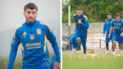 Intenso entrenamiento de Tigres en su preparación para el juego ante Rayados
