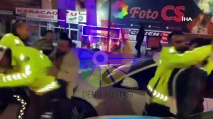 Aksaray’da alkollü sürücü ve yakınlarından trafik polisine yumruklu saldırı!