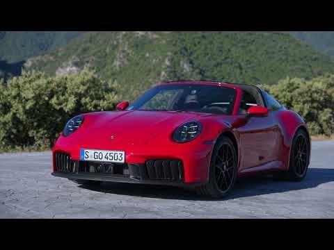 2024 Porsche 911 Targa 4 GTS (992) in Carmine Red (Fahraufnahmen, Exterieur, Interieur usw.)