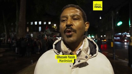 Une manifestation en soutien aux habitants du Soudan à Londres