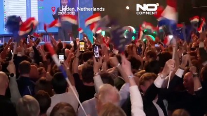 Escenas de alegría en las sedes de D66 y GroenLinks tras los primeros sondeos