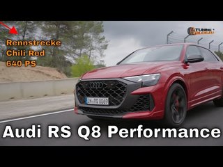 Audi RS Q8 Performance 2025: 640 PS SUV-Monster in Chilirot auf der Rennstrecke