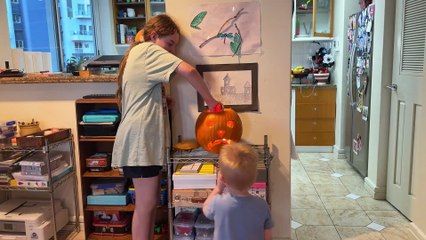 Lighting Our Homemade Jack-o'-Lantern: Adorable Toddler Spencer Sings "Happy Birthday" to the Pumpkin!