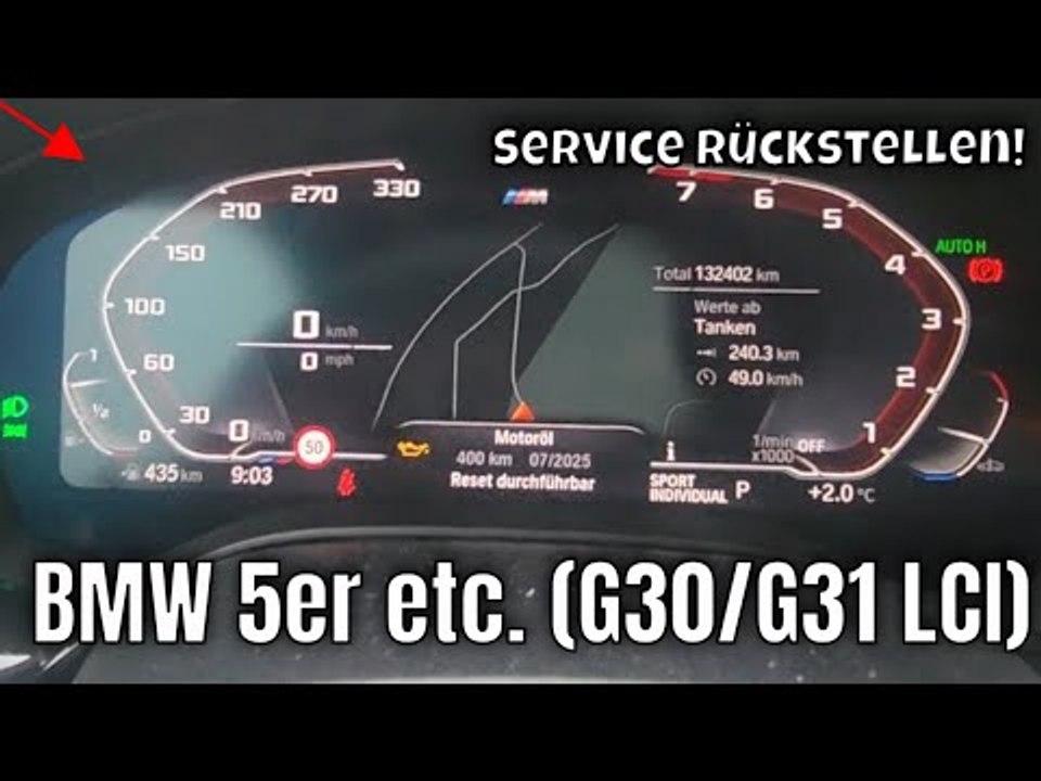 Bmw g30/g31 (lci) 5er: service zurücksetzen | so funktioniert es garantiert