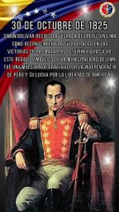 30 de octubre de 1825, Simón Bolívar recibió la "Espada del Perú"