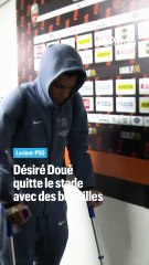 Désiré Doué quitte le stade avec des béquilles