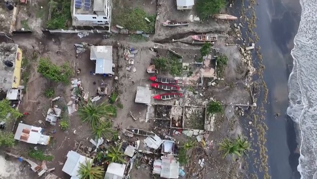 Drone footage shows Jamaican fishing village reduced to rubble after Hurricane Melissa