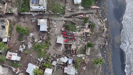 Drone footage shows Jamaican fishing village reduced to rubble after Hurricane Melissa