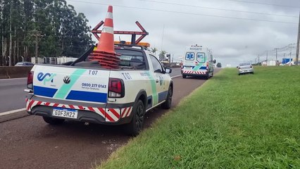 Trabalhador é socorrido após ser atropelado às margens da BR-277