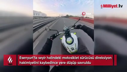 Kaza anı kask kamerasına anbean yansıdı!