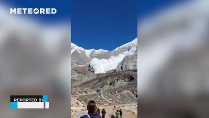 Massive avalanche in northern Annapurna, Nepal