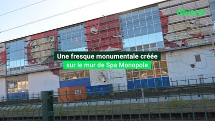 Une fresque monumentale est créée sur l'usine de Spa Monopole