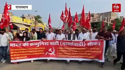 सीकर में सांसद अमराराम और पुलिस के बीच धक्का-मुक्की: कलेक्ट्रेट के बाहर किसानों की मांगों को लेकर दिया धरना