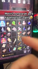 Metin 2 Mobil Oynayarak Para Kazanıyorum 3.Gün #metin2 #parakazanma