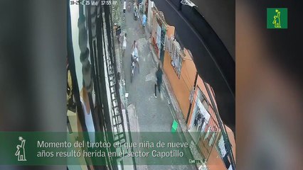 Momento del tiroteo en que niña de nueve años resultó herida en el sector Capotillo