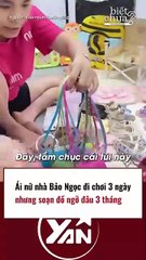 ÁI NỮ nhà Bảo Ngọc đi chơi 3 ngày nhưng soạn đồ ngủ như 3 tháng
