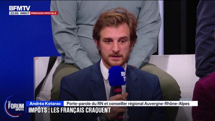 FORUM BFM - "Il y a de plus en plus un problème de consentement à l'impôt", reconnaît Andréa Kotarac, porte-parole du RN