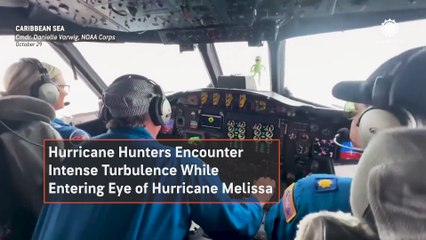 Crew experience severe turbulence during flight through Hurricane Melissa