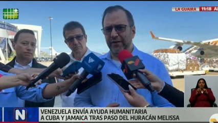 Venezuela envía 46 toneladas de ayuda humanitaria a Cuba y Jamaica tras el paso de Melissa