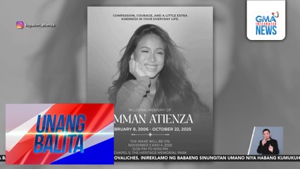 Burol ni Emman Atienza, nakatakda sa Nov. 3 at 4 sa Heritage Memorial Park | Unang Balita