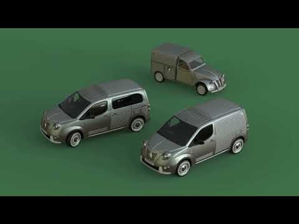 Citroën 2CV Berlingo Fourgonette als Retro-Transporter mit CV AU Optik in Kooperation mit Caselani!