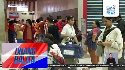 Ilang biyahero, nagpalipas na ng gabi sa PITX para maagang makabiyahe pauwi sa kani-kanilang probinsiya para sa Undas | Unang Balita