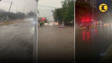 Lluvias causan caos vehicular en Santiago: drenajes colapsados y tráfico intenso 🚗