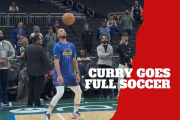 Stephen Curry shows off insane soccer skills before draining effortless three-pointer in