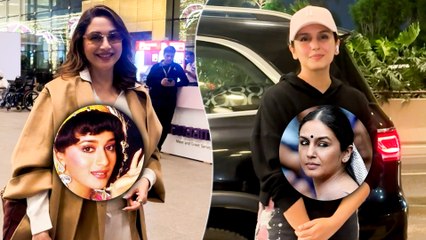 Bollywood Ladies Spotted At Mumbai Airport Departure: 'Mohini' Madhuri Dixit & 'Maharani' Huma Qureshi