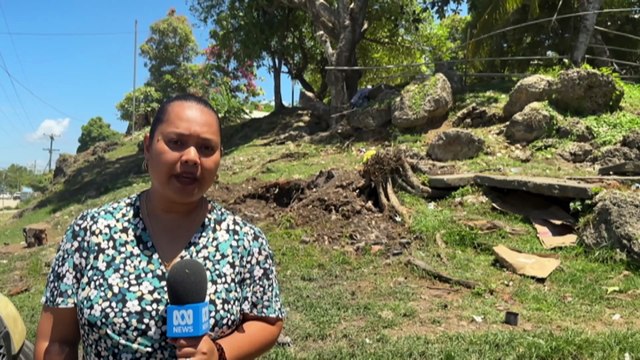 World War II bomb injuries one after it explodes in Solomon Islands