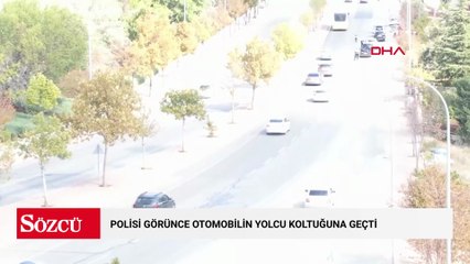 Polisi görünce, otomobilin yolcu koltuğuna geçen sürücüye 19 bin TL ceza