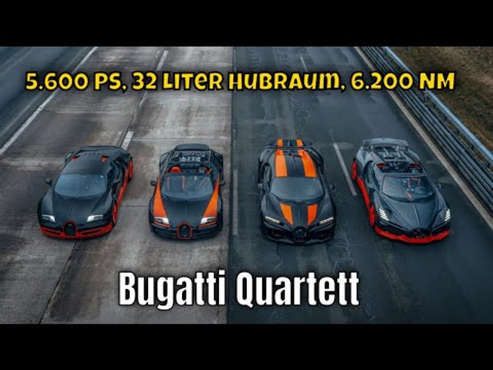 2024 Bugatti Quartett: Vier Weltrekord-Autos zeigen sich in Papenburg