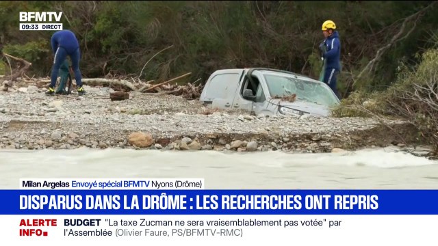 Crues dans la Drôme: des plongeurs mobilisés pour retrouver les deux personnes toujours disparues