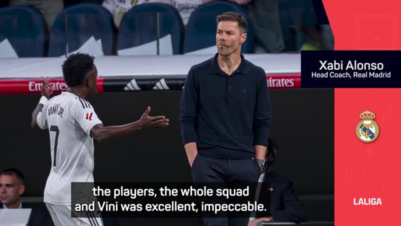 Alonso praises Vinicius' 'impeccable' response since El Clasico outburst
