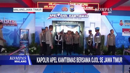 Kapolri Apel Kamtibmas Bersama Ojol se Jawa Timur di Malang