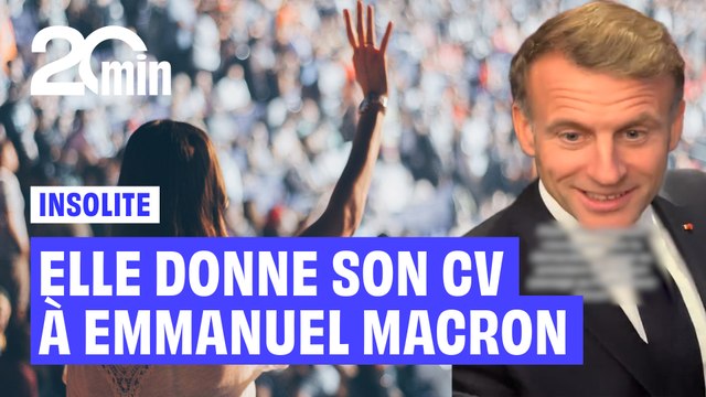 Une étudiante interpelle Emmanuel Macron pour lui demander un STAGE