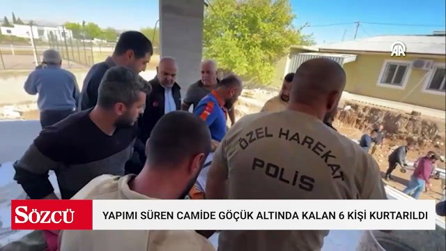 Yapımı süren camide göçük altında kalan 6 kişi kurtarıldı