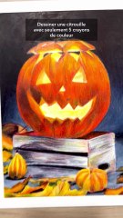 Dessiner une citrouille pour Halloween 🎃 avec 5 crayons de couleur #dessin #halloween #art