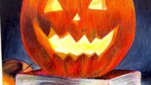 Dessiner une citrouille pour Halloween 🎃 avec 5 crayons de couleur #dessin #halloween #art
