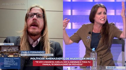 Andrea Levy (PP) estalla contra el podemita Pablo Fernández por ningunearla en una tertulia: «Tú eres un p*to machista»