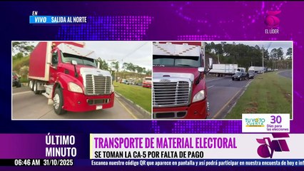 Transportistas se toman la CA-5 ante falta de pago por transporte de material electoral